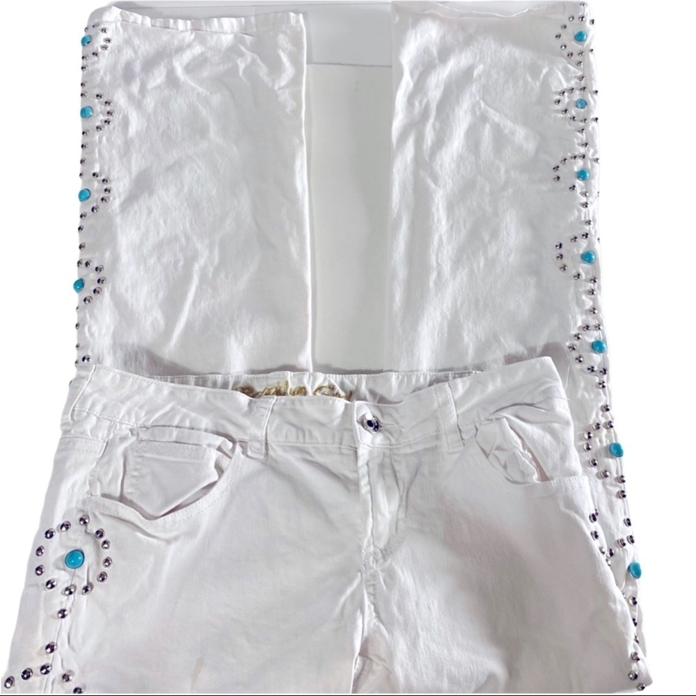 Brooklyn Girl White Wash Studded Denim Jeans Junior’s Size 7x30